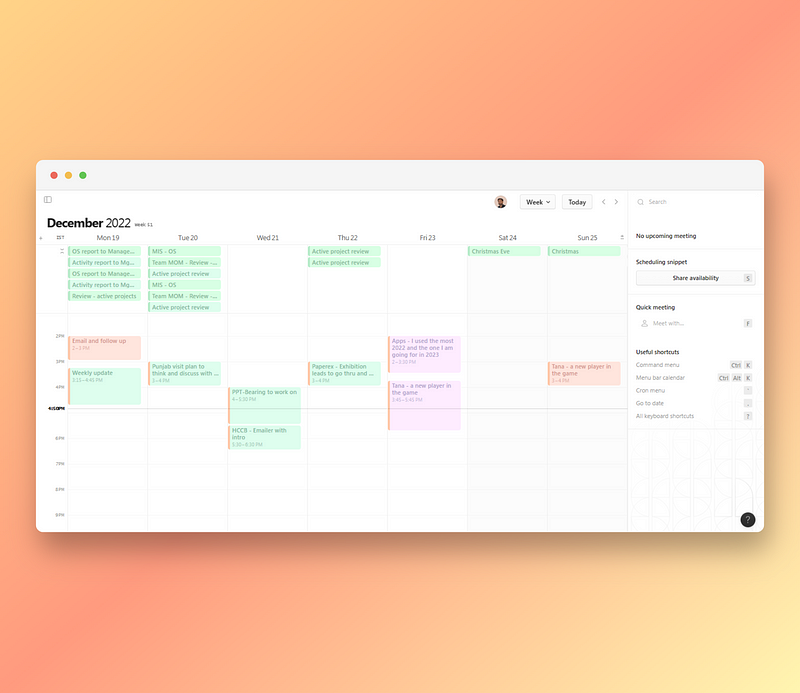 A better calendar — Cron