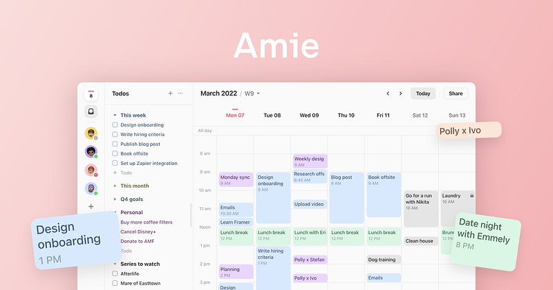 Experimenting, Amie — as a task manager